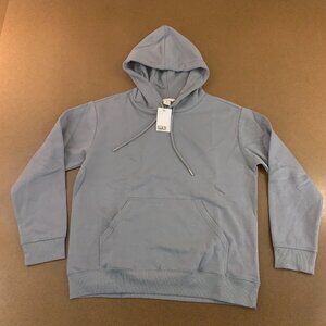 H&M Womens Small Gray Fleece Ribbed Hem Skater Streetwear Pullover Hoodie NWT
